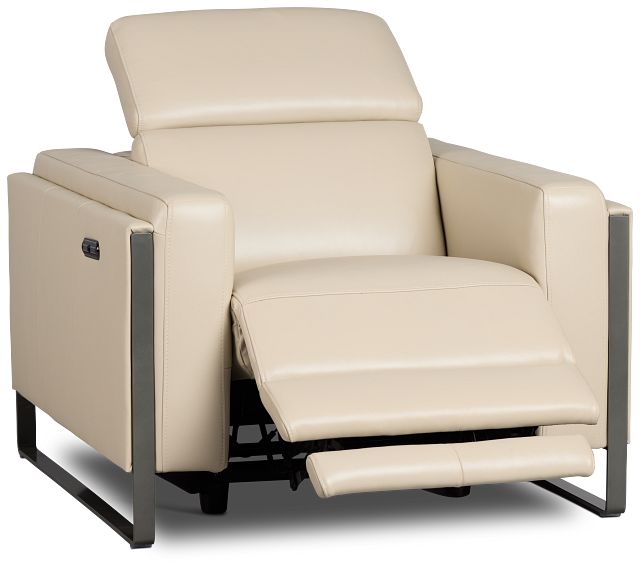 Atlas Taupe Lthr/vinyl Power Recliner With Power Headrest