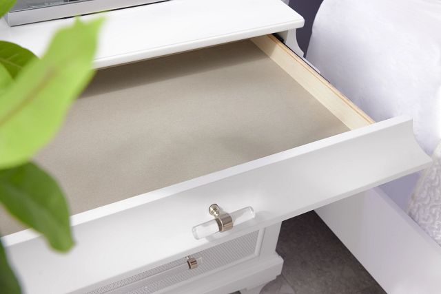 Milan White 2-drawer Nightstand