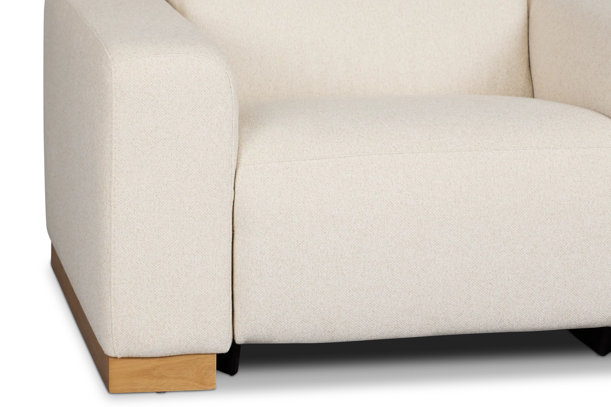 Leona Light Beige Fabric Power Recliner With Power Headrest