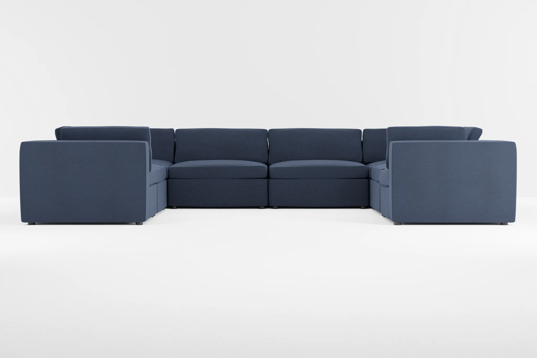 Destin Peyton Dark Blue Fabric 8-piece Modular Sectional