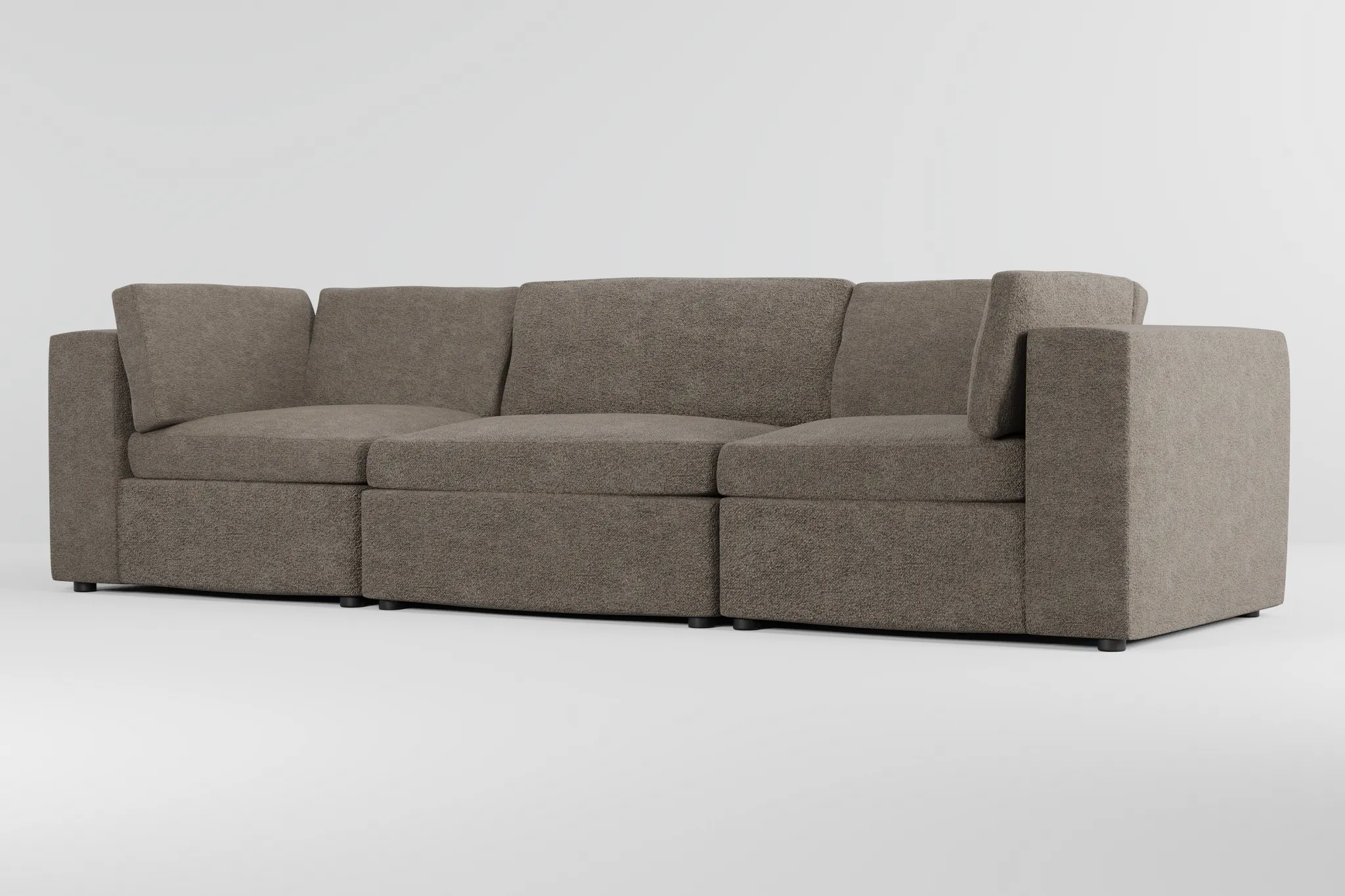 Destin Elite Brown Fabric 3-piece Modular Sofa