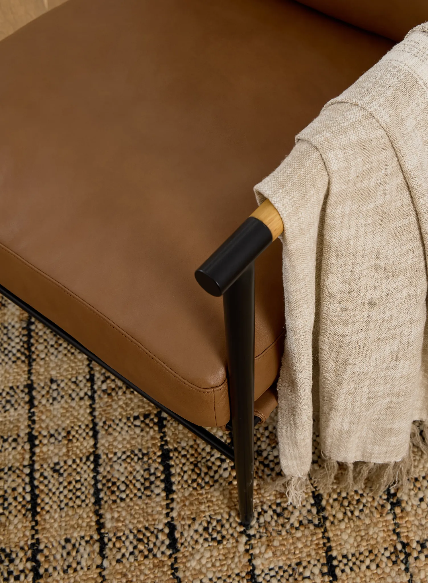 Fiora Light Brown Leather Accent Chair