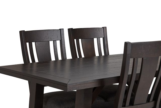 Cash Gray Rect Table & 4 Upholstered Chairs