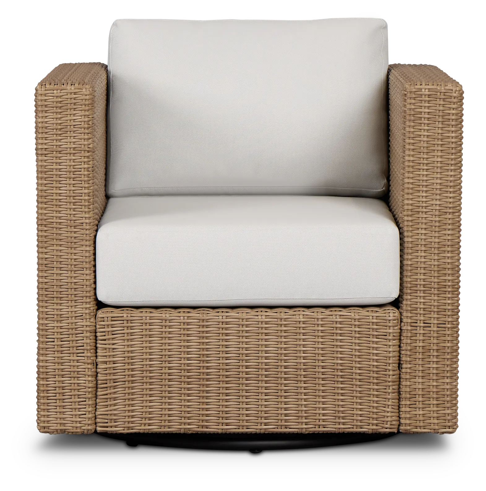 Montecito Light Tone Swivel Chair With Light Beige Cushions