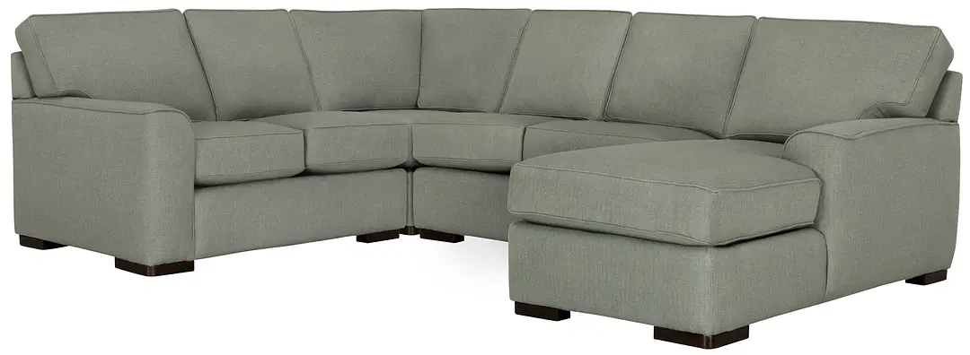 Austin Green Fabric Medium Right Chaise Sectional Austin Green Fabric Medium Right Chaise Sectional
