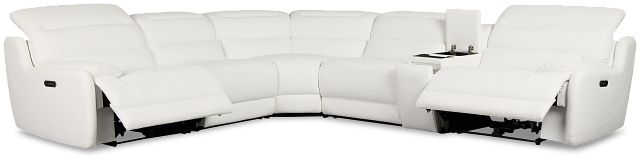 Jett White Micro Medium Dual Power 2-arm Reclining Sectional