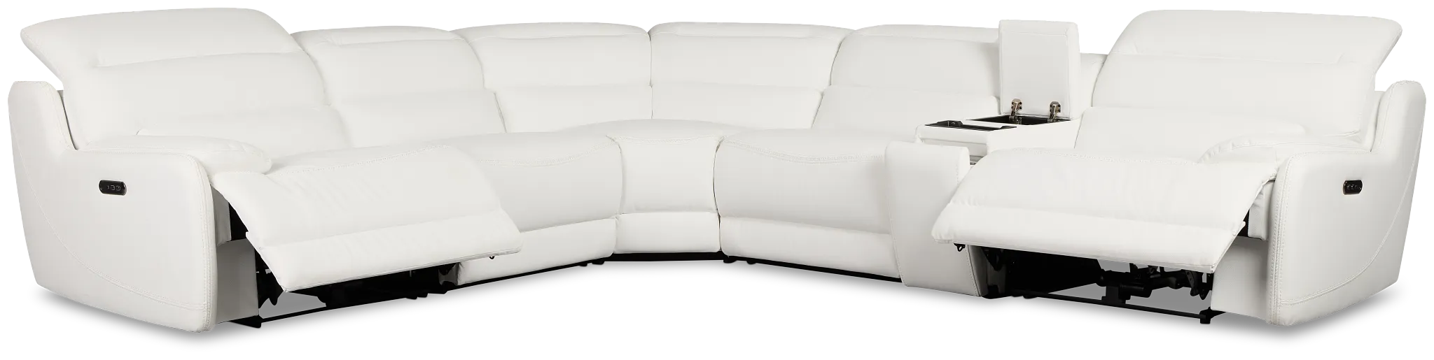 Jett White Micro Medium Dual Power 2-arm Reclining Sectional