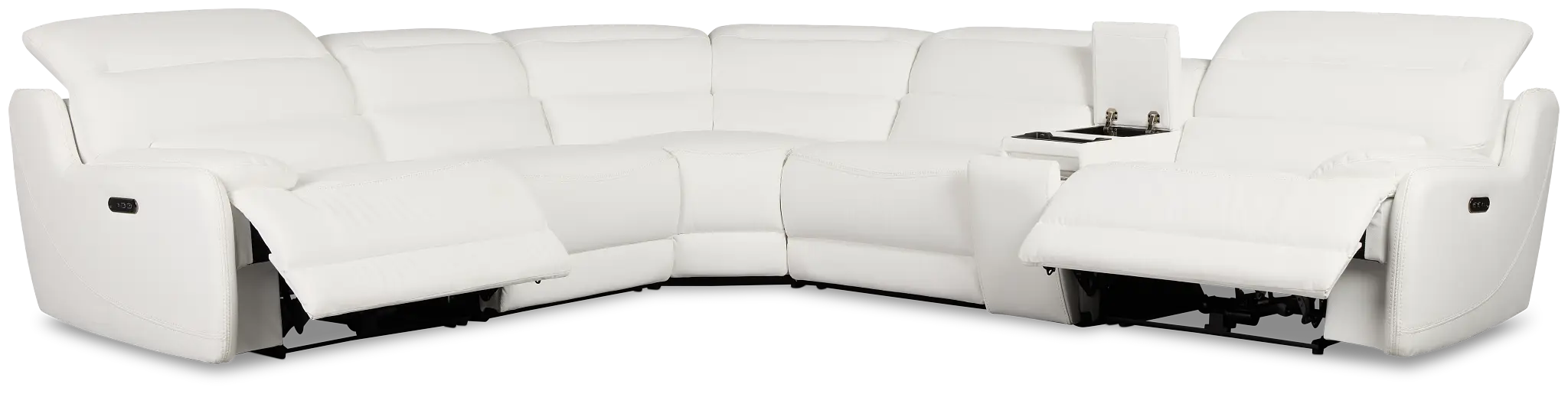Jett White Micro Medium Dual Power 2-arm Reclining Sectional Jett White Micro Medium Dual Power 2-arm Reclining Sectional