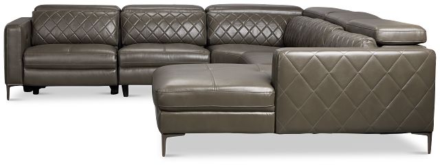 Ava Dark Gray Micro Small Right Chaise Power Reclining Sectional