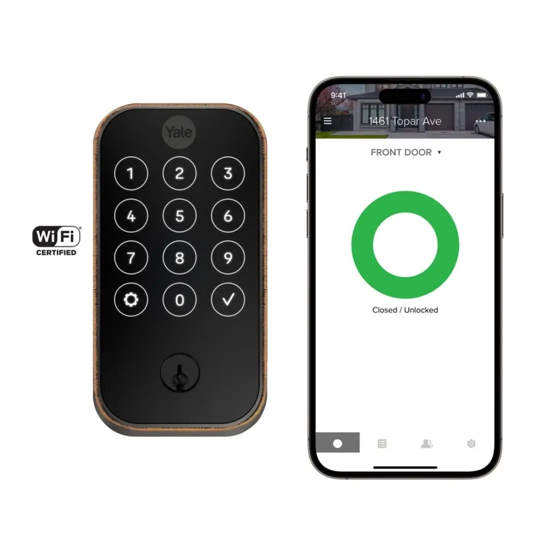 Yale Pro 2 Pushbutton Bluetooth Bronze Touchscreen Door Lock Yale Pro 2 Pushbutton Bluetooth Bronze Touchscreen Door Lock
