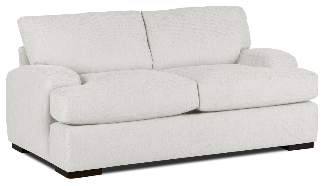 Alpha White Fabric Loveseat
