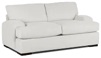Alpha White Fabric Loveseat