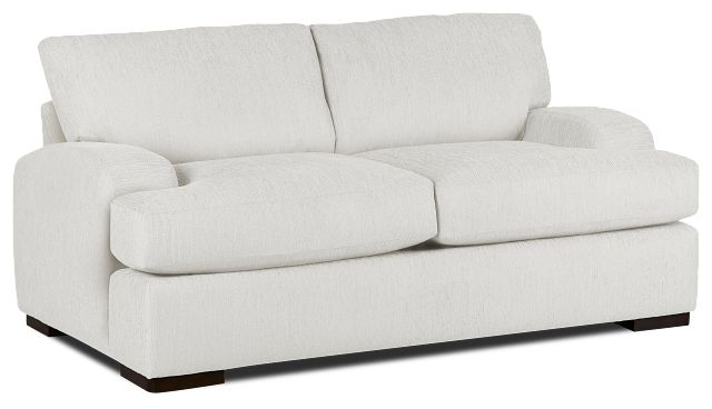 Alpha White Fabric Loveseat