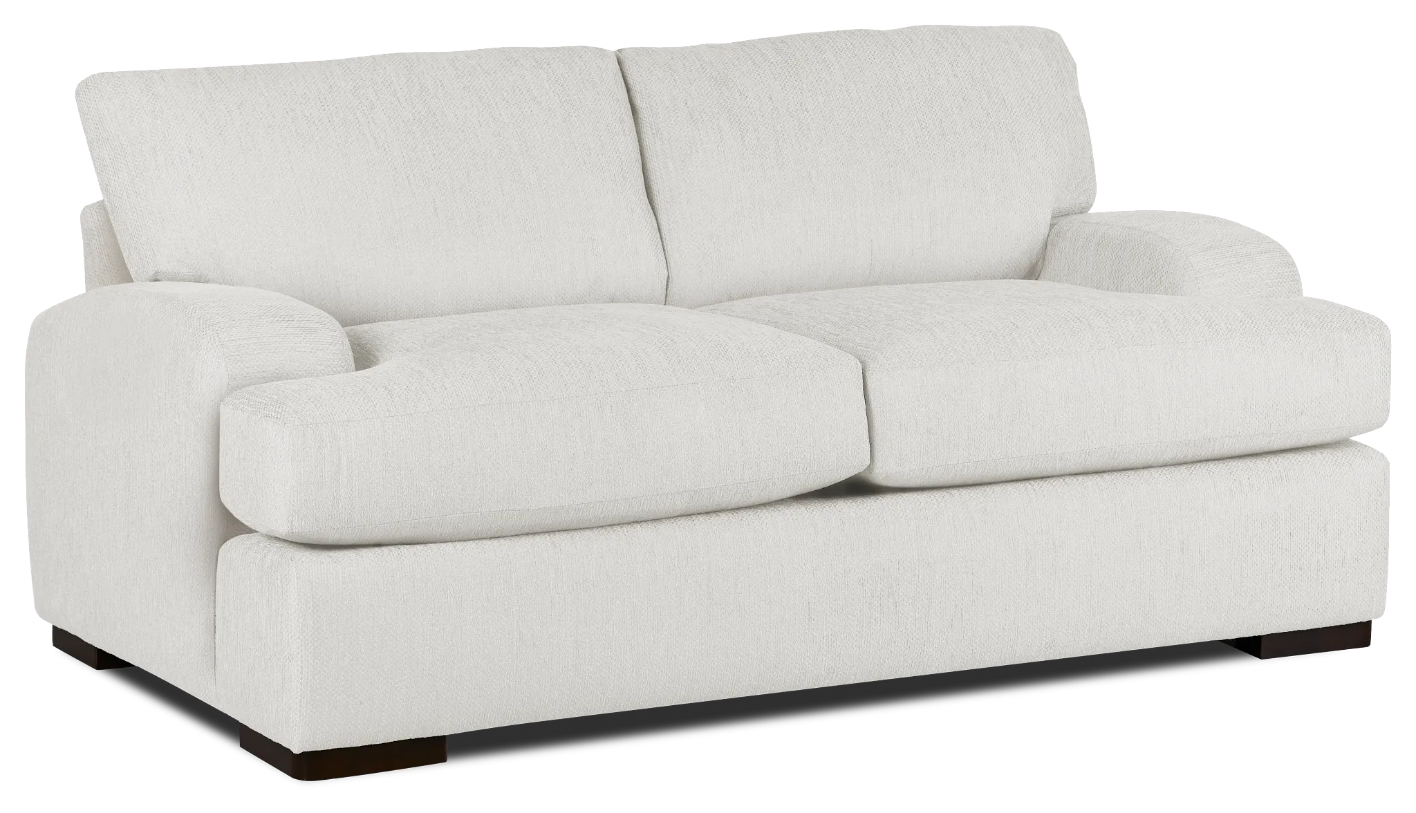 Alpha White Fabric Loveseat