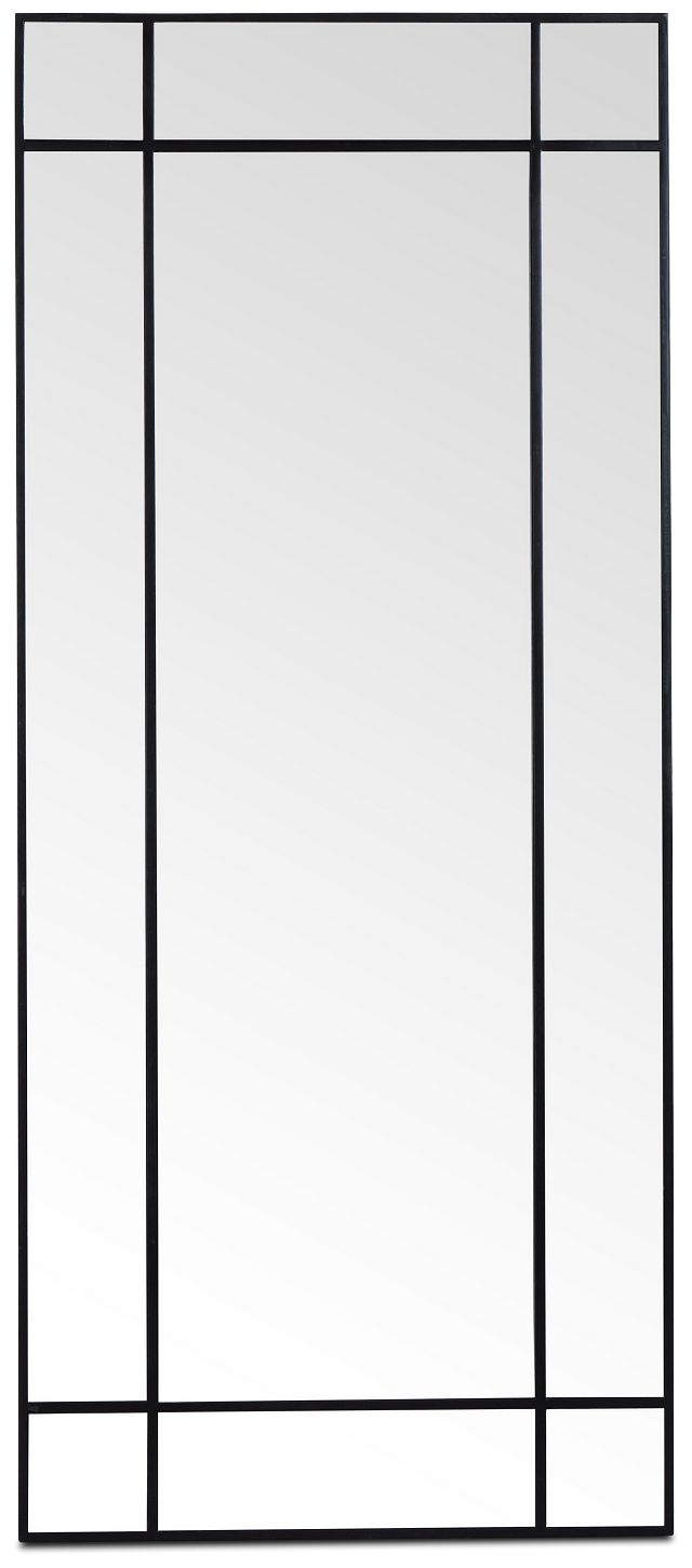 Virgil Black Wood Floor Mirror