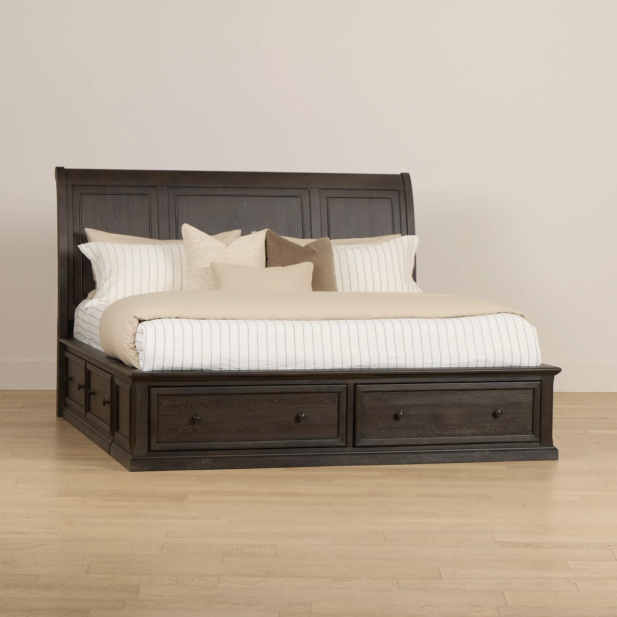 Galveston Dark Tone Sleigh Storage Bed