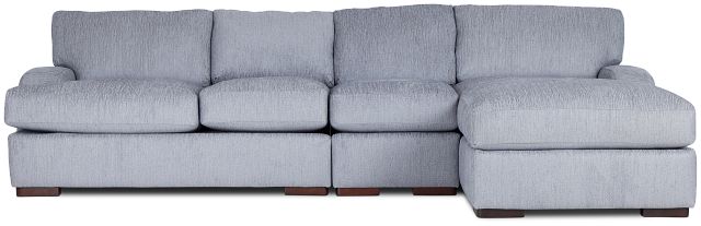 Alpha Light Gray Fabric Small Right Chaise Sectional