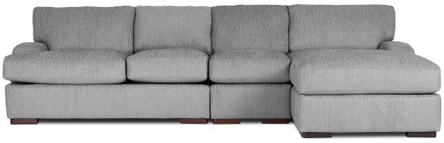 Alpha Light Gray Fabric Small Right Chaise Sectional