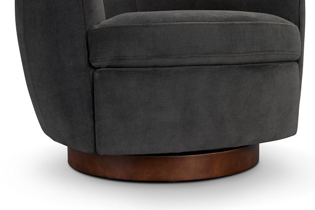 Hazel Dark Gray Velvet Swivel Accent Chair