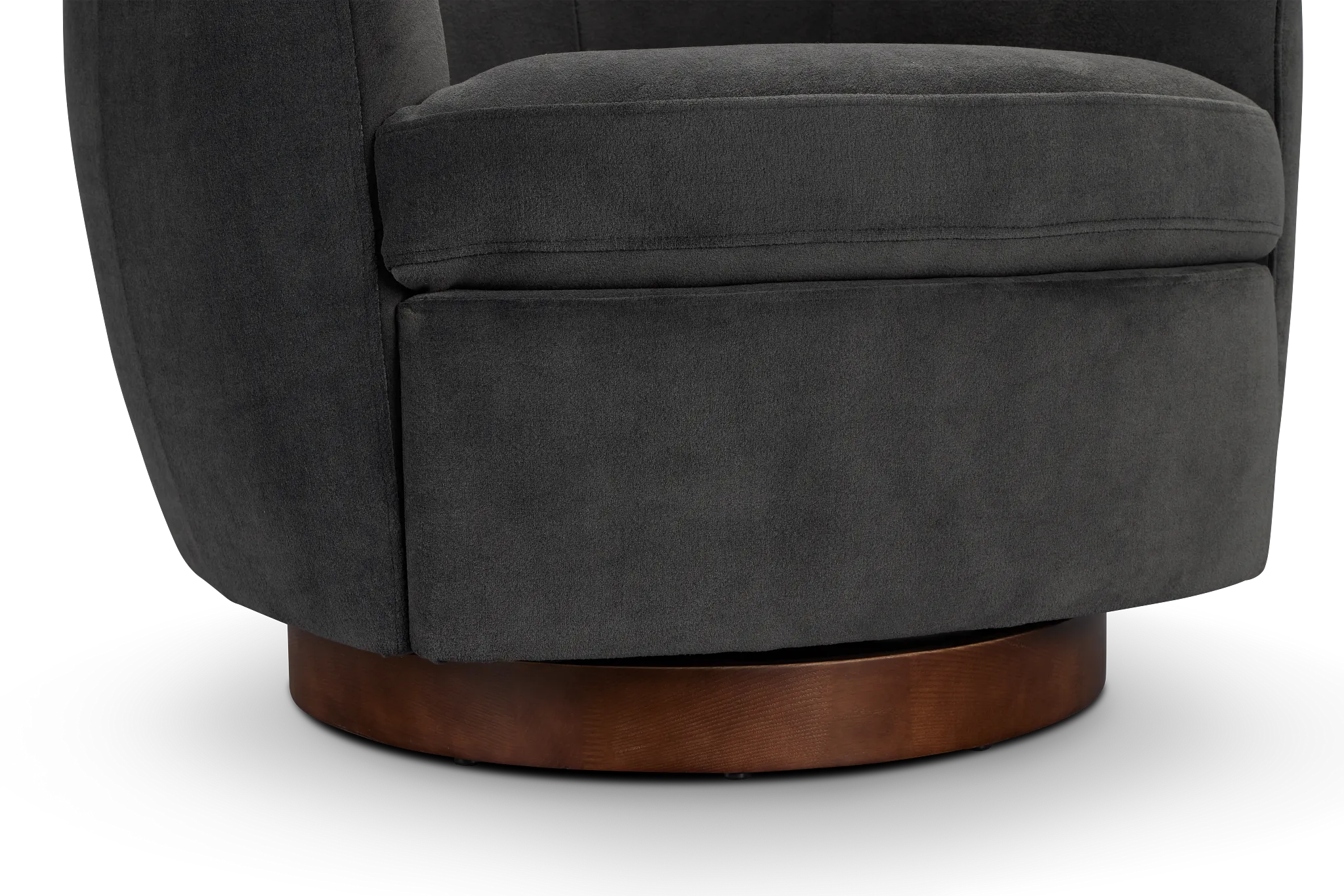 Hazel Dark Gray Velvet Swivel Accent Chair