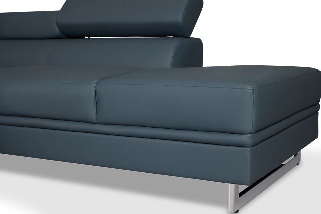 Drew Dark Blue Micro Right Chaise Sectional