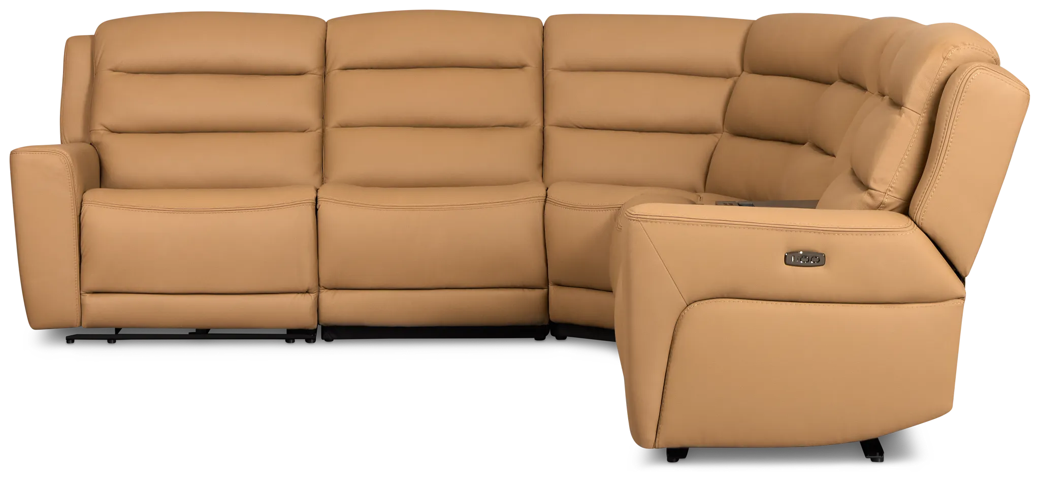 Wilder Brown Leather Large Triple Power Reclining Two-arm Sectional