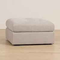 Breeze Taupe Fabric Ottoman