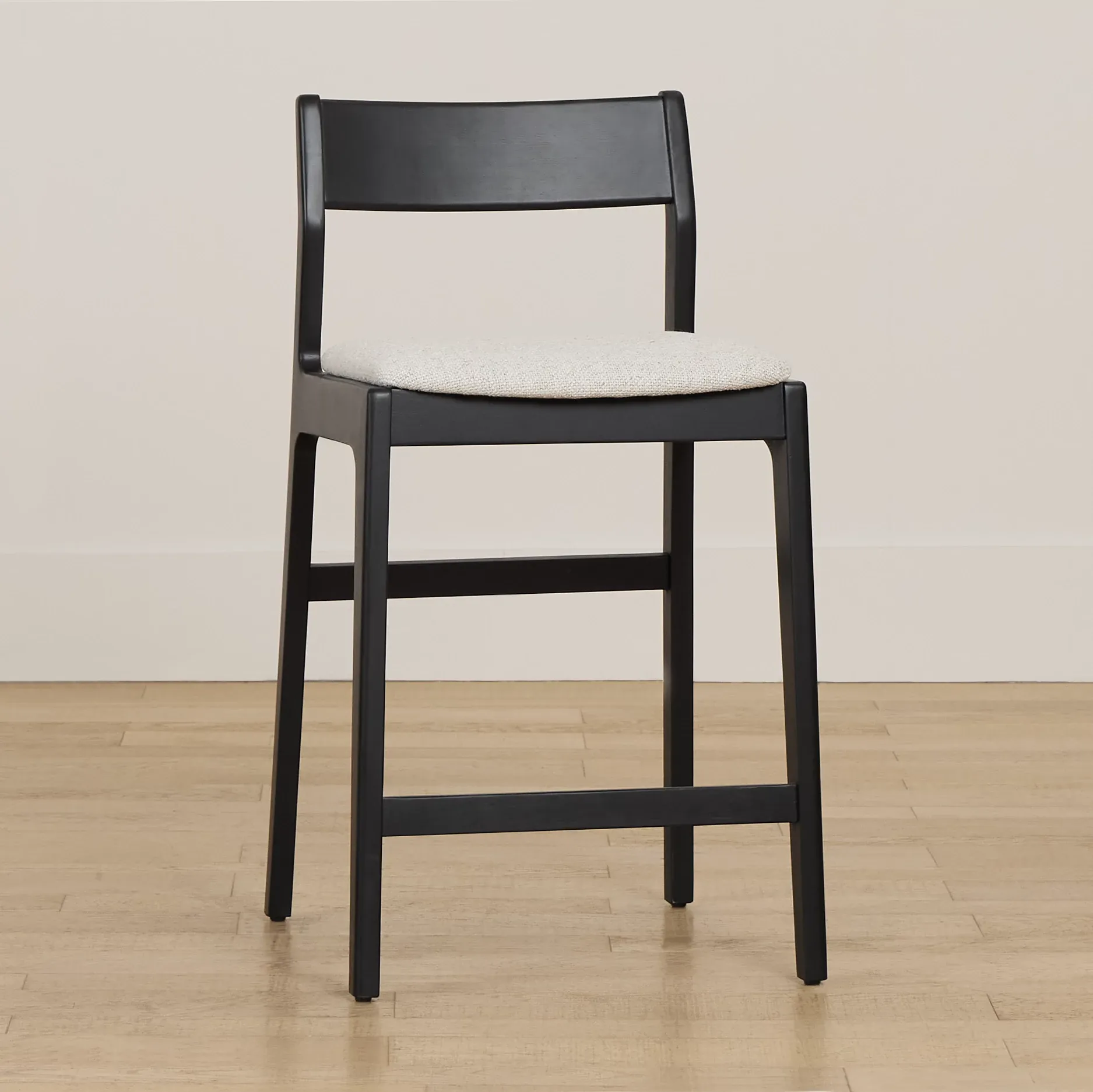 Santorini Black 24" Upholstered Barstool