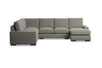 Edgewater Maguire Pewter Medium Right Chaise Sectional