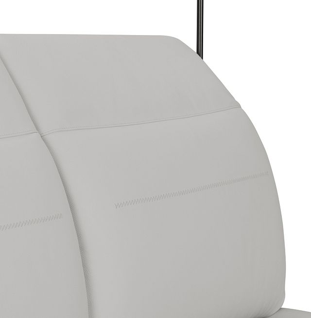Montez Light Gray Leather Power Adjustable Headrest Platform Bed
