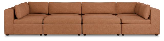 Destin Sutton Orange Fabric 8-piece Pit Sectional