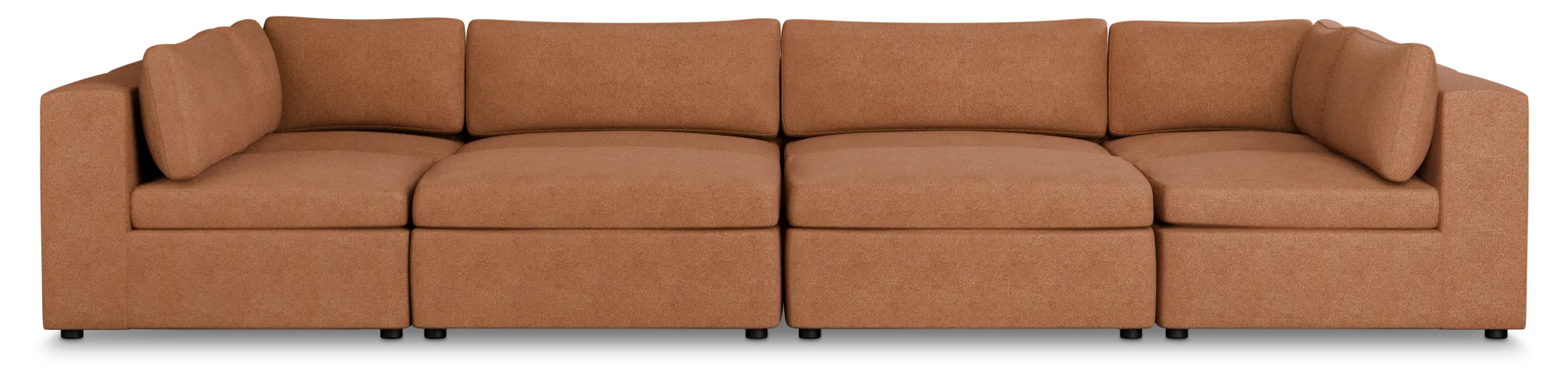 Destin Sutton Orange Fabric 8-piece Pit Sectional