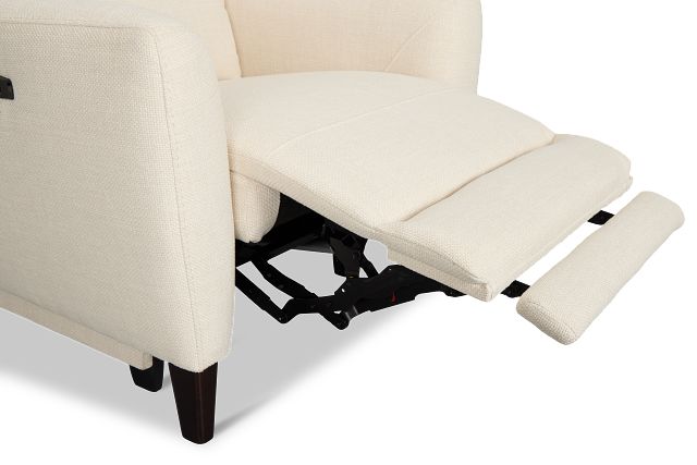 Keaton White Fabric Power Recliner With Power Headrest