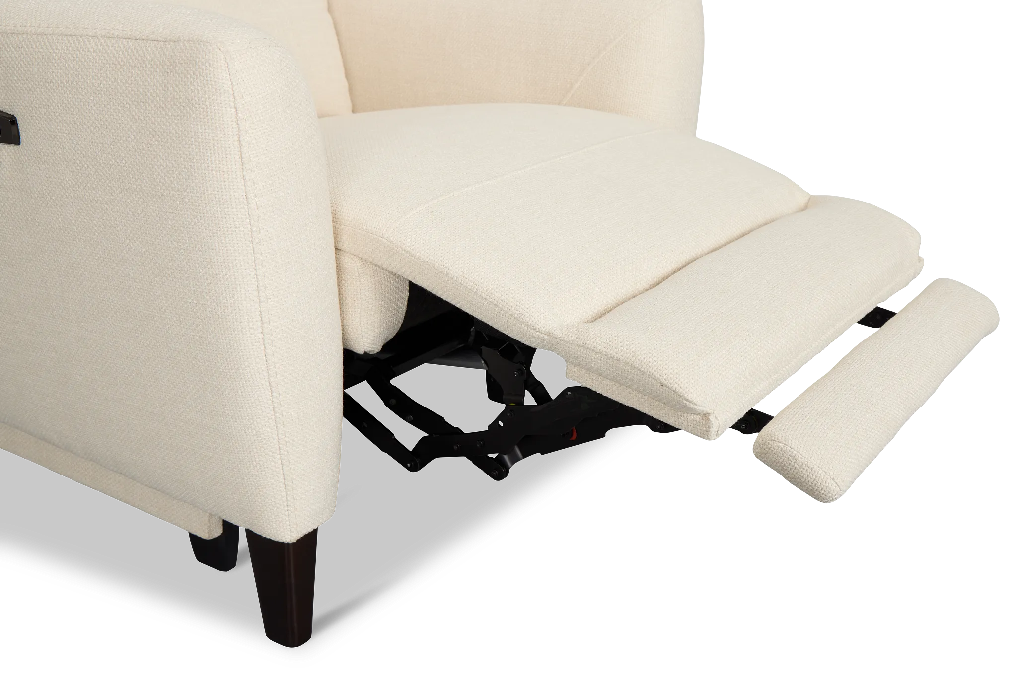 Keaton White Fabric Power Recliner With Power Headrest