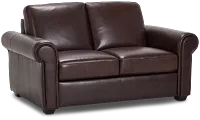 Lincoln Medium Brown Lthr/vinyl Loveseat