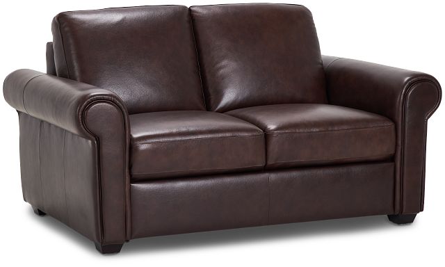 Lincoln Medium Brown Lthr/vinyl Loveseat