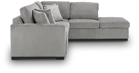 Blakely Gray Fabric Small Right Bumper Sleeper Sectional