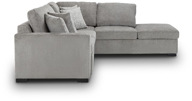 Blakely Gray Fabric Small Right Bumper Sleeper Sectional (3)
