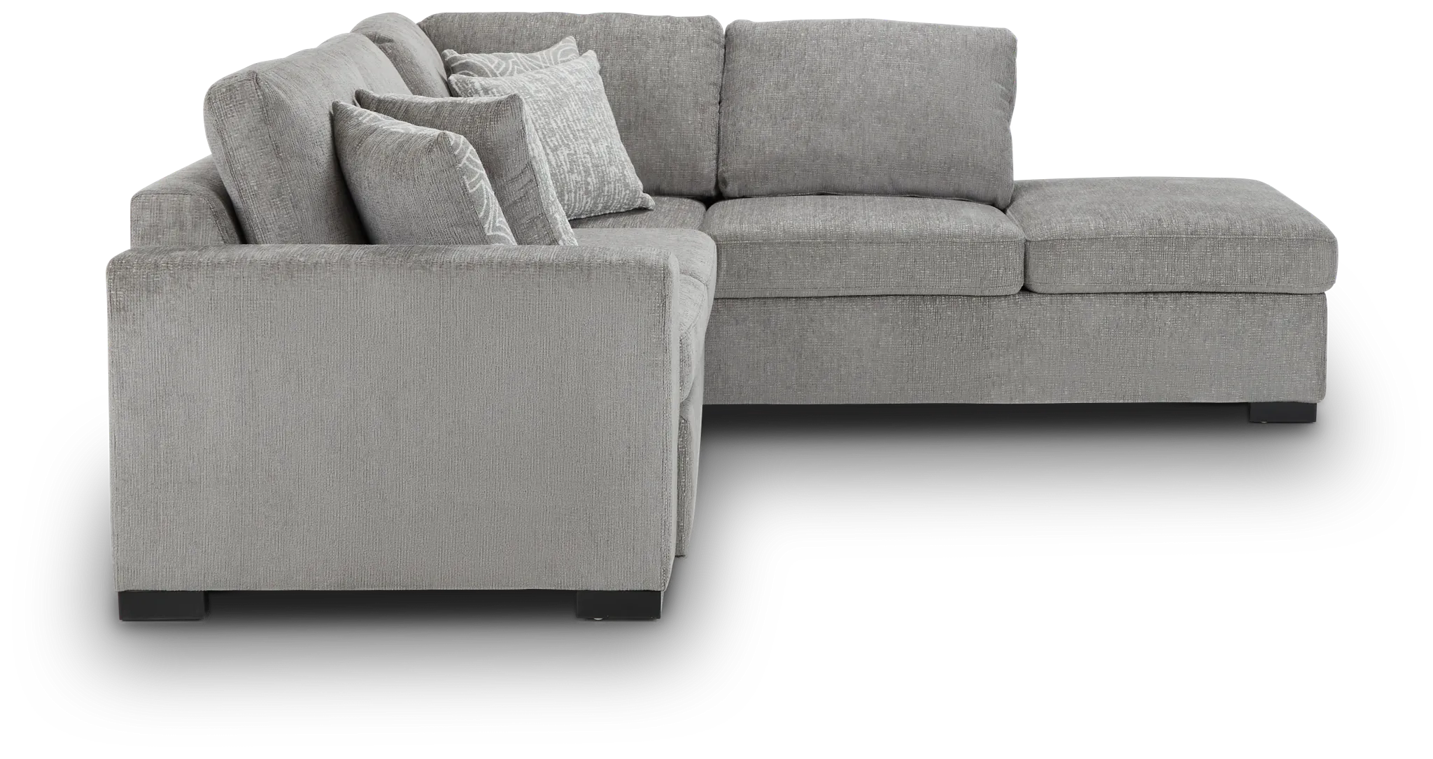 Blakely Gray Fabric Small Right Bumper Sleeper Sectional