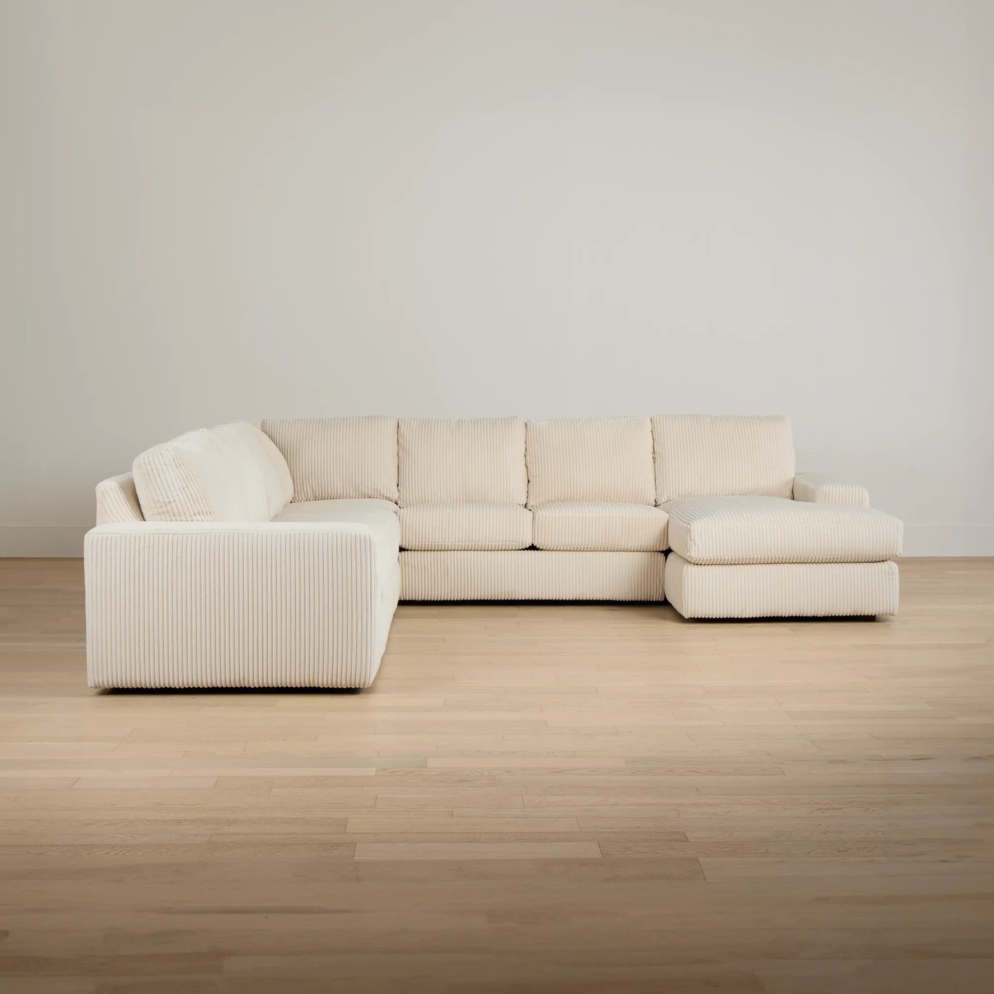 Charlie Ivory Fabric Large Right Chaise Sectional