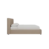 Grayton Merino Brown 44" Upholstered Platform Bed