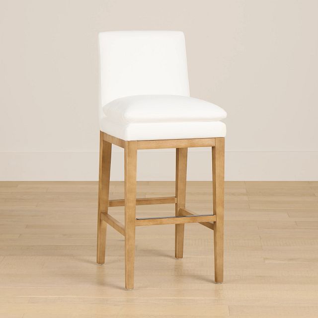 Nixon White 30" Upholstered Barstool