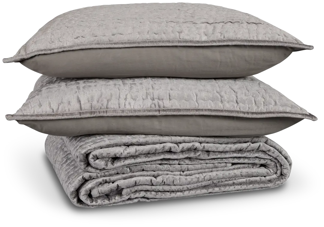 Barin Gray Coverlet Set Barin Gray Coverlet Set