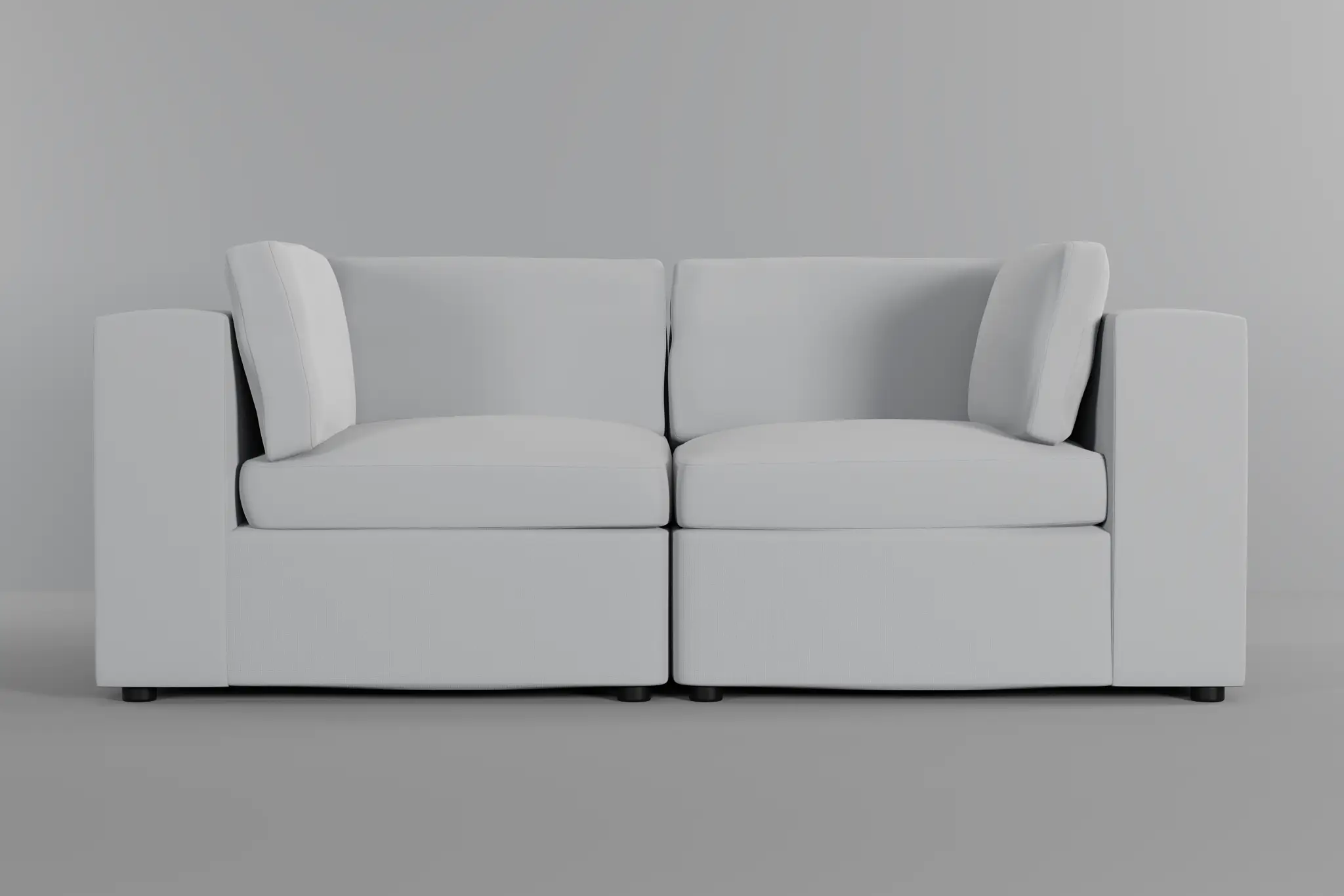Destin Suave White Fabric 2-piece Modular Sofa Destin Suave White Fabric 2-piece Modular Sofa
