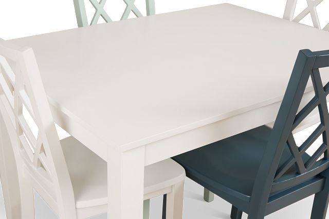 Edgartown White Rectangular Table And Mixed Chairs