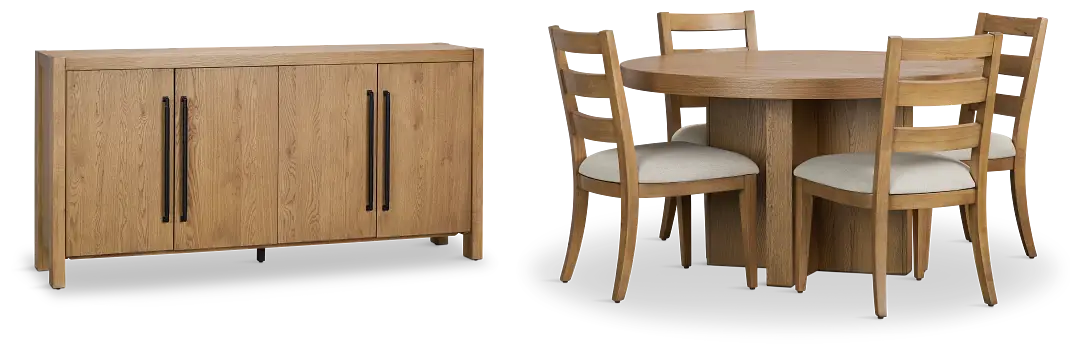 Tahoe Light Tone Round Dining Room Tahoe Light Tone Round Dining Room