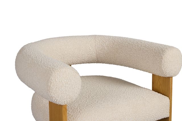 Elara White Fabric Accent Chair