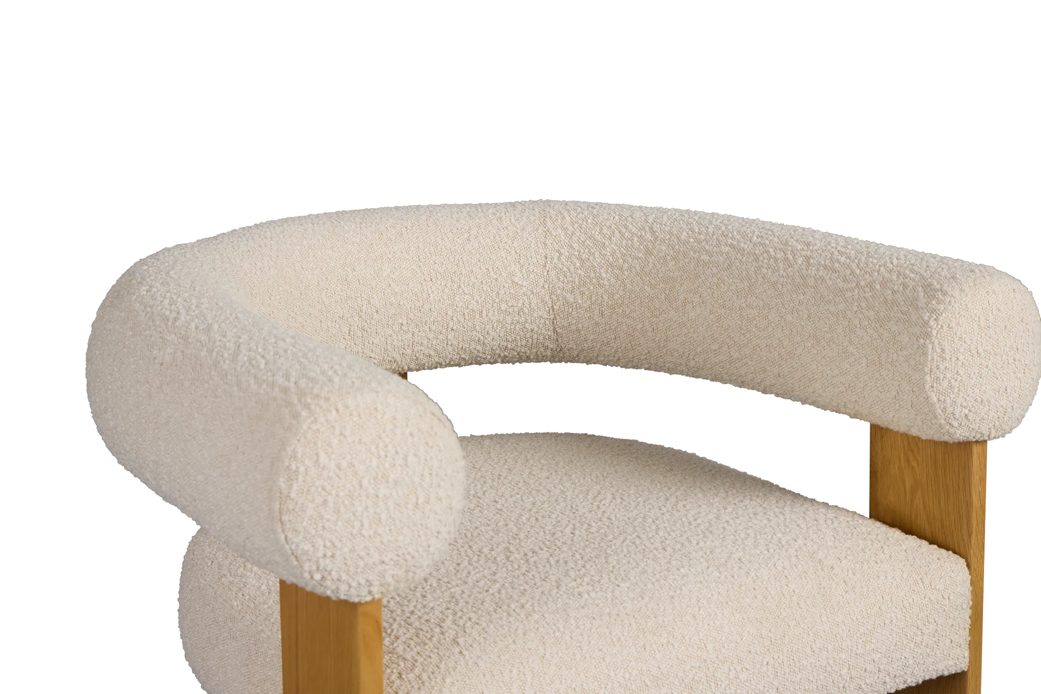 Elara White Fabric Accent Chair