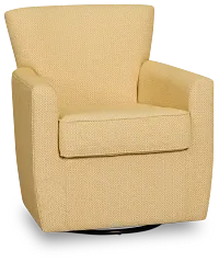 Harley Yellow Fabric Swivel Accent Chair