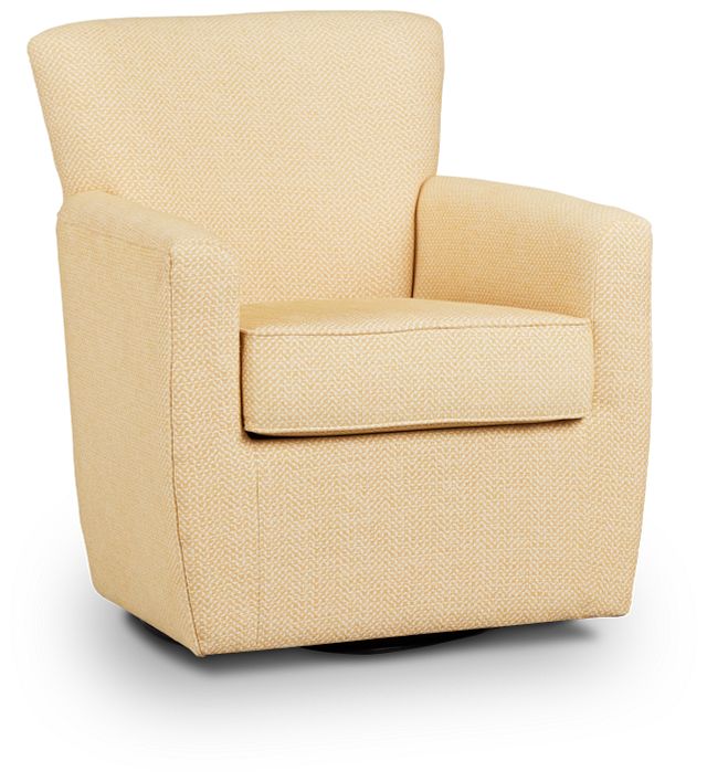 Harley Yellow Fabric Swivel Accent Chair